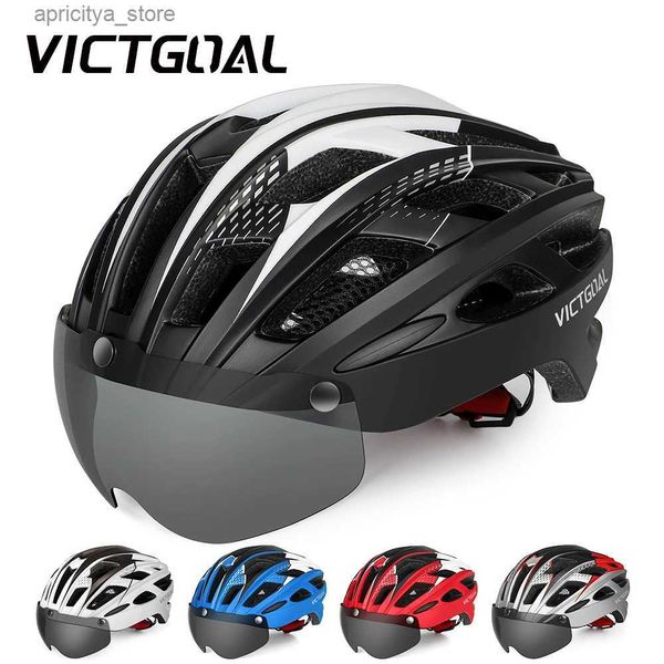 Cycling Helmets Victgoal Cycling Helmet para hombres Goggs magnéticos NS Sun Visor trasero D Tar Tain Light Bicyc Safety Scooter Mtb Road Bike Helmets L48