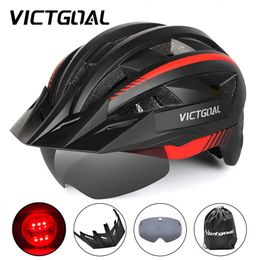 COLLETS COLDSEMENT VICTGOAL est une route Mobile LED Mountain Route USB Charge Helmet Light Bike avec un homme de lunettes de soleil avec un chapeau de vélo pour VTT.Q240524