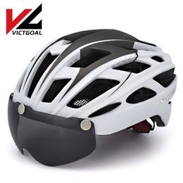 VICTGOAL Casque De Vélo De Route De Montagne VTT Casque De Vélo Pour Adultes Hommes Femmes Casque De Vélo Coupe-Vent Intégralement Moulé Avec Visière HKD230626