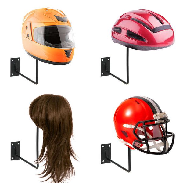 Cascos de ciclismo Montado en la pared Gancho Rack Casco Soporte de exhibición Motorcyc Casco Titular Aluminio Para Sombrero Gorra Motorcyc Accesorios Soporte de suspensión L221014