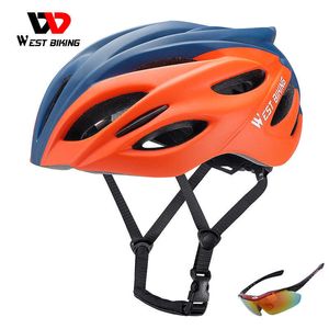 Cycling-helmen West Biking Ultralight Cycling Helmet MTB Road Bike Helmet Integraal gegooid Men Women Veiligheid Cap Bicycle Racing Riding Hat T220921
