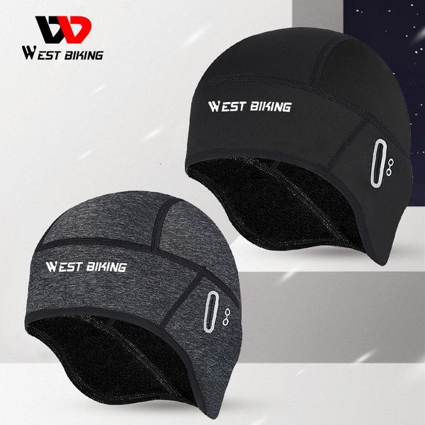 Casques de cyclisme WEST Bike hiver casquette thermique sous vtt casque doublure polaire chapeau pour hommes vélo ski Beanie course randonnée Skullcaps 230926