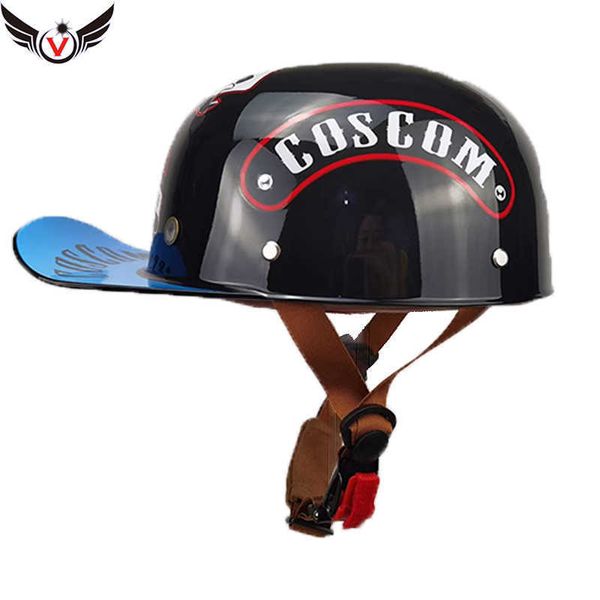 Cascos de ciclismo Venta al por mayor Locomotora de casco de motocicleta para Harley Retro Casco Coche eléctrico Personalidad Gorra de béisbol Certificación 3C Universal J230213