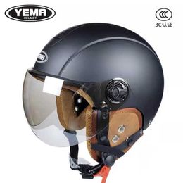 Casques de vélo YEMA 3C batterie électrique casque de moto hommes et femmes quatre saisons universel demi casque automne et hiver chapeau casque de sécurité T221107