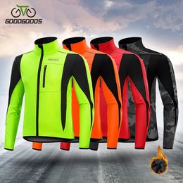 Fietsjack Opwarmen Thermische Fleece Fietsjack Fiets MTB Racefiets Kleding Winddicht Waterdicht Lang Jersey 231220