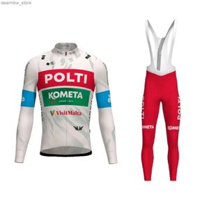 Vestes de cyclisme 2024 printemps/été POLTI KOMETA équipe maillot de vélo à manches longues vêtements de vélo bavoir pantalon Ropa Ciclismo24328