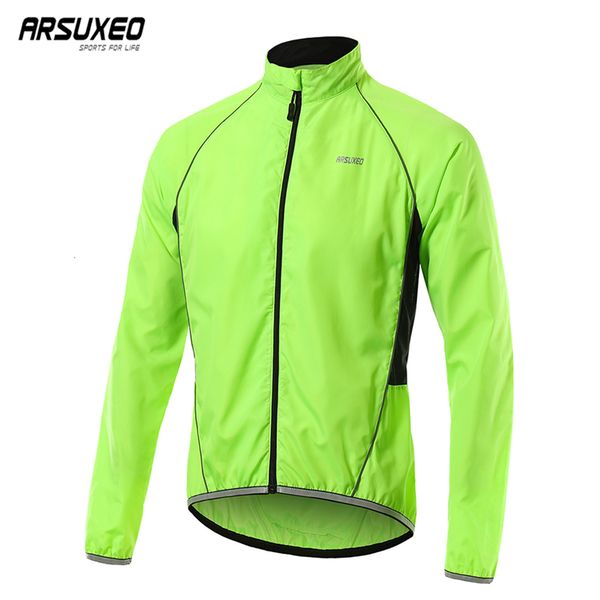 Cycling Jackets ARSUXEO hommes veste de cyclisme coupe-vent imperméable vélo maillots vtt vêtements course coupe-vent mince vélo vent manteau réfléchissant 230829