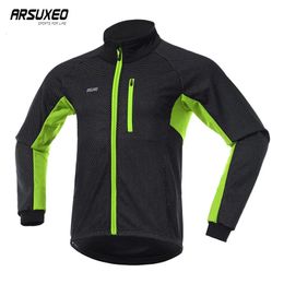 Vestes de cyclisme ARSUXEO hiver garder au chaud veste de cyclisme hommes séchage rapide vêtements de vélo Jersey coupe-vent imperméable manteau de conduite équipement de vélo de route 231216