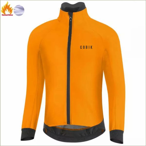 Cobik Winter Kasjmier Thermische Fleece Jas Heren Lange Mouw Sport Wol Jersey Fiets Cyclus Gedrukt Uniform Road Ciclismo Hombre 231124