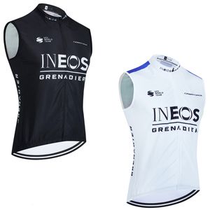 Cycling Jackets Cycling Set Wind Breakher Ineos Team Cycling Jersey Men Bike Vest Maillot Ropa Ciclismo Unsleeves Bicycl T -shirt kleding 230821