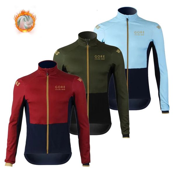 Vestes de cyclisme GORE Wear hiver laine veste hommes Cycles vêtements thermique polaire à manches longues chemise Maillot Ciclismo VTT vêtements 231020