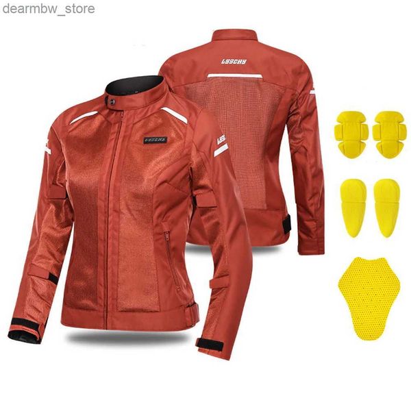 Vestes de cyclisme LYSCHY vestes de moto réfléchissantes pour femmes vestes de moto printemps/été maille respirante vestes d'équitation de vélo équipement de protection 24328