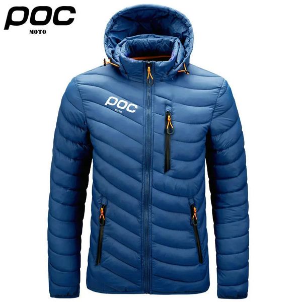 Vestes de cyclisme Veste thermique d'hiver pour hommes Moto Poc cyclisme manteau chaud à capuche coupe-vent extérieur vêtements de vélo de montagne vtt doudoune de vélo 231013