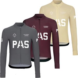 Vestes de cyclisme PAS Pro Team Thin Long Sleeve Jersey course cyclisme jersey vêtements de vélo Italie tissu processus sans couture 231020