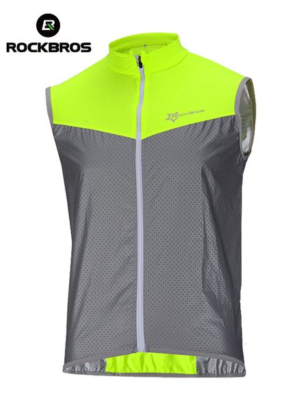 Vestes de cyclisme ROCKBROS Gilets de cyclisme Gilet de sécurité réfléchissant Vélo Sportswear Course à pied en plein air Maillot respirant pour hommes Femmes Manteau de vent de vélo 230627