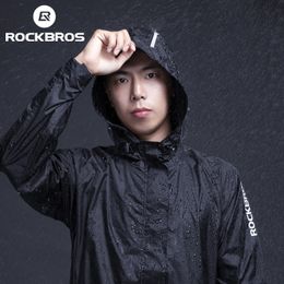 Chaquetas de ciclismo ROCKBROS Ciclismo Chaqueta impermeable Hombres Transpirable Reflectante con capucha Impermeable Impermeable Deporte al aire libre Cortavientos Tamaño europeo 230921