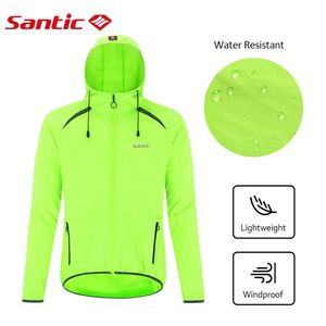 Vestes de cyclisme Santic hommes vestes de cyclisme à manches longues résistant à l'eau vtt manteau réfléchissant Anti-UV vélo à capuche coupe-vent vêtements d'équitation 230928