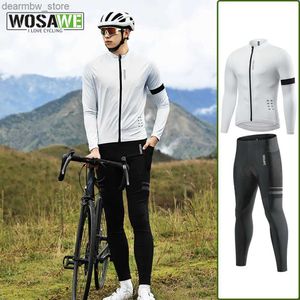 WOSAWE Fietsshirt met lange mouwen voor heren MTB Fietskleding Lange broek met gelpad 2024 Lente Zomer Herfst Sportkleding Suit24329