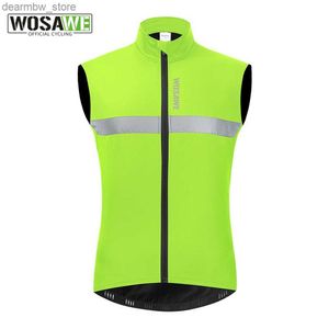 Vestes de cyclisme WOSAWE hommes cyclisme Gilet doublure polaire thermique Sport Sheeveless veste coupe-vent réfléchissant course Gilet pour automne hiver 24328