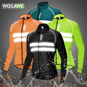 WOSAWE hommes cyclisme coupe-vent vélo à manches longues manteau résistant à l'eau en plein air Sport Jersey vélo veste cyclisme vêtements 231204
