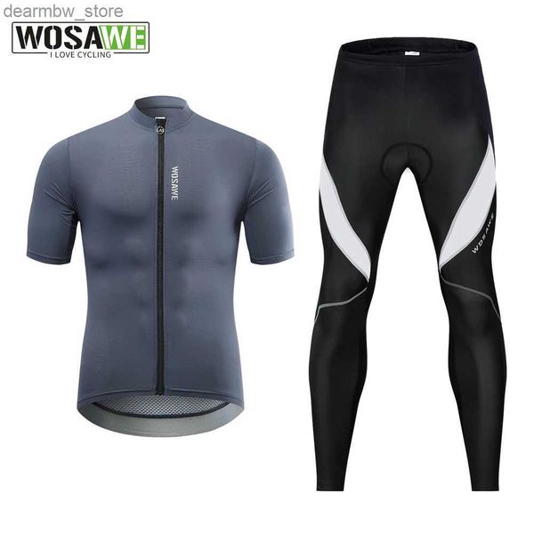 Chaquetas de ciclismo WOSAWE, conjunto de Jersey de ciclismo de verano para hombre, ropa deportiva, camiseta de equipo, Jersey de ciclismo, ropa de bicicleta de manga corta, conjunto de bicicleta de carretera, sudadera 24329