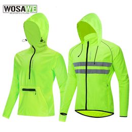 WOSAWE coupe-vent hommes veste de cyclisme vêtements de sport réfléchissant vélo descente manteau anti-pluie vélo Long Jersey coupe-vent 230911