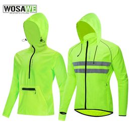 WOSAWE coupe-vent hommes veste de cyclisme vêtements de sport réfléchissant vélo descente manteau anti-pluie vélo Long Jersey coupe-vent 230928