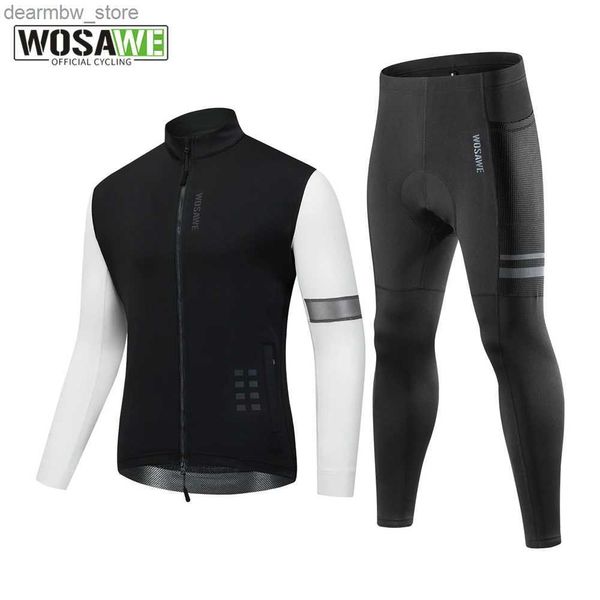 Cycling Jackets WOSAWE hiver cyclisme veste ensemble hommes à manches longues VTT cyclisme vêtements respirant vtt vélo vêtements porter Suit24328