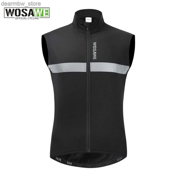 Chaquetas de ciclismo WOSAWE Chaleco de ciclismo de invierno Polar cálido a prueba de viento Gilet Road MTB Bike Riding Running chaleco reflectante Biyclcle Cycling Jacket24329