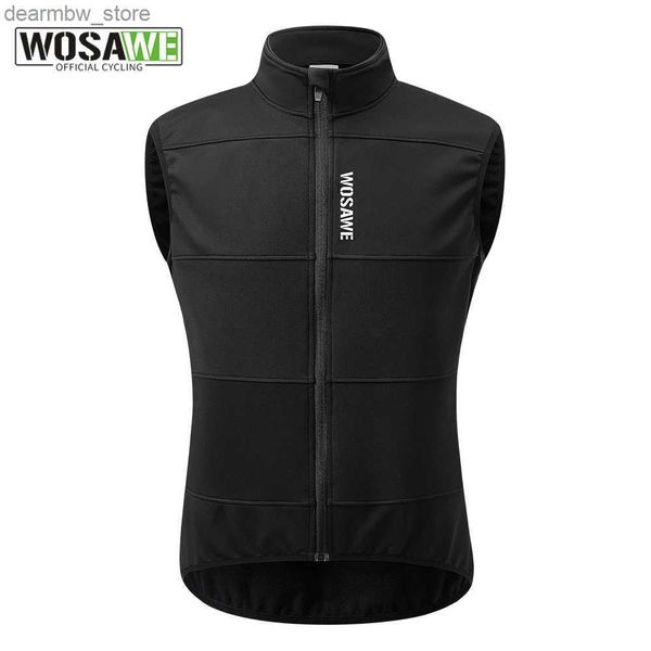 Vestes de cyclisme WOSAWE hiver cyclisme Gilet échauffement Ciclismo sans manches vélo vélo veste vtt manteau coupe-vent cyclisme vêtements Gilet sans poches24329