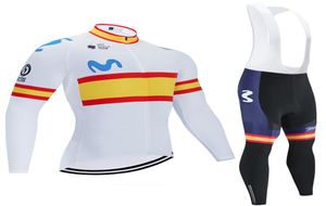 Cycling Jersey Kit 2020 Pro Team Movistar Winter Thermal Fleece Cyling Cyling 9D Gel Pantalon Pantalon Pantalon ROPA CICLISMO INVIERN6505696