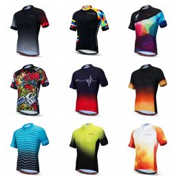 Cycling Jersey Men Bike Mountain Road MTB Shirt Top Summer Bicycle Racing Riding Clothing Uniform kleding Jassen Wit Rood 240321