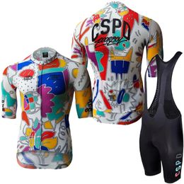 Cycling Jersey Men Shorts Man Sports Set CSPD Mens Mtb Pantals Set Vêtements Mens Summer 2024 Vêtements Suit court Gel Bycicle 240510