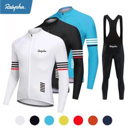 Wielertrui Set Raphaful Mannen Lange Mouwen Fiets Jersey Pak 19D Gel Pad Broek Herfst MTB Fietsen Kleding Fiets Uniform 240116