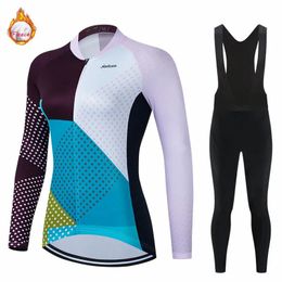 Maillot de cyclisme ensemble hiver thermique polaire vêtements à manches longues costume Triathlon extérieur équitation vélo vtt 231202