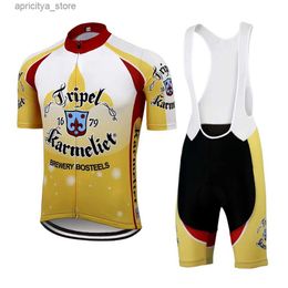 Jersey cycliste sets 2020 Men de vélo de cyclisme Set Breathab Ropa Ciclismo Hombre Bicycs Clothes Multi Gel Pad Summer Mtb Maillot Ciclismo Beer L48