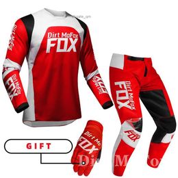Conjuntos de camiseta de ciclismo 2022 DIRT MOFOX MTB Jersey Pants Juego de equipos MX Combo Motorbike Motocross Racing Enduro Suit Men Guantes de moto todoterreno