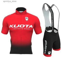 Cycling Jersey Sets 2022 Nieuwe Kuota Team Cycling Kit Men Summer Outdoor Bike Competition Skinsuit Skinsuit Bib 9D Gel Shorts Ciclismo Ropa de Hombre L48