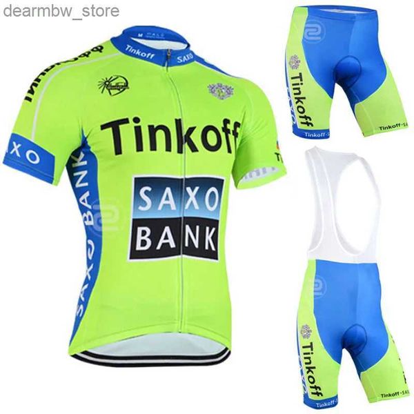 Jersey de cyclisme set 2022 New Tinkoff Summer Cycling Jersey Set Brashab Team Racing Sport Bicyc Jersey Mens Cyling Vêtements Bike Jersey L48