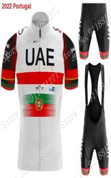 Cycling Jersey Sets 2022 UAE Portugal Cycling Jersey Set Men Summer Clothing Road Bike Shirts passen passen