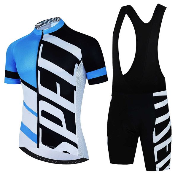 Conjuntos de jersey de ciclismo 2023 Ropa de ciclismo de los hombres azules Use un mejor traje de jersey de ciclismo del equipo Rainbow Ropa de ciclismo de manga corta Conjuntos de bicicleta de carretera de verano J230422