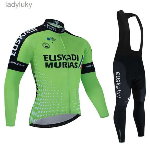 Cycling Jersey Sets 2023 EUSKADI Otoño Ciclismo Jersey Set Hombres Ropa de Bicicleta Ropa de Bicicleta de manga larga Uniforme de Bicicleta MTB Maillot Ropa CiclismoL240108