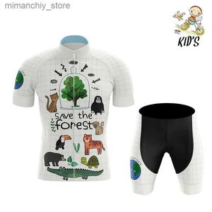 Cycling Jersey Sets 2023 enfants dessin animé cyclisme maillot ensemble été garçons filles séchage rapide vélo vêtements route Bicyc costume vtt enfants portent Ropa Ciclismo Q231107