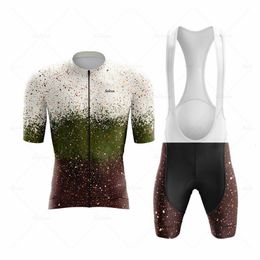 Conjuntos de Jersey de Ciclismo 2023 Conjunto de manga corta de verano para Hombre MTB Mallot Ciclismo Hombre ropa de bicicleta de carretera camisas traje 230807