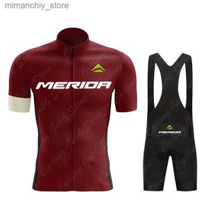 Conjuntos de jersey de ciclismo 2023 Merida Ciclismo Jerseys Set Breathab Ciclismo Ropa MTB Racing Bicyc Ropa deportiva Traje a juego Rctive Ciclismo Short Q231107