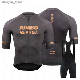 Jersey cycliste sets 2023 Nouveaux hommes jumbo visma Summer Cycling Jersey Set Mtb Vêtements de vélo Racing Bicycle Clothing Outdoor Ropa Maillot Ciclismo Hombrel231223