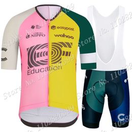 Ciclismo Jersey conjuntos 2023 equipo EF educación primer conjunto rosa Nippo Ropa corta bicicleta de carretera camisas traje MTB pantalones cortos Ropa Maillot 230619