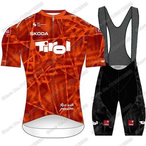 Cyclisme Jersey Ensembles 2023 Team Tirol Set Hommes Rouge Vêtements D'été Kits Vélo De Route Chemise Costume Vélo Cuissard VTT Maillot 230721