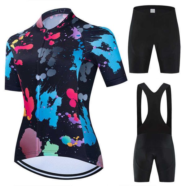 Ensembles de maillot de cyclisme 2023 ensemble de maillot de cyclisme pour femmes été anti-UV vêtements de vélo à séchage rapide court montagne femme vêtements de vélo ensemble de cyclisme P230519