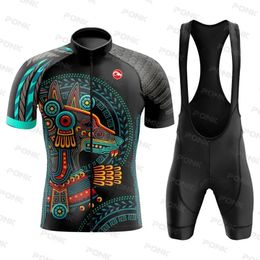 Ensembles de maillot de cyclisme 2024 vêtements d'été pour hommes ensemble à manches courtes vtt Triathlon Pro vélo Ropa Ciclismo Hombre 231114